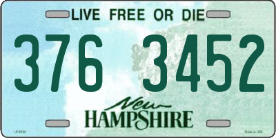 NH license plate 3763452