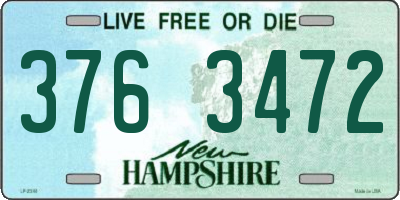 NH license plate 3763472