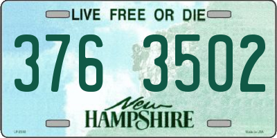 NH license plate 3763502