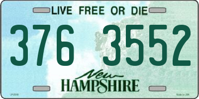 NH license plate 3763552