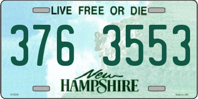 NH license plate 3763553