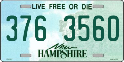 NH license plate 3763560