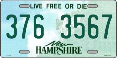 NH license plate 3763567
