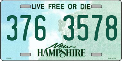 NH license plate 3763578