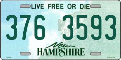 NH license plate 3763593