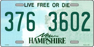 NH license plate 3763602