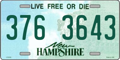 NH license plate 3763643