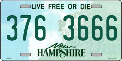 NH license plate 3763666