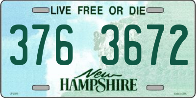 NH license plate 3763672