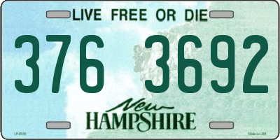 NH license plate 3763692