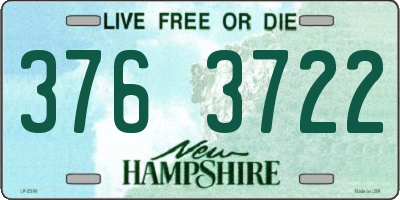 NH license plate 3763722