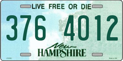 NH license plate 3764012