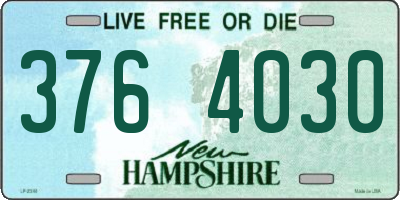 NH license plate 3764030
