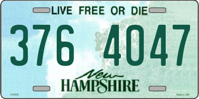 NH license plate 3764047