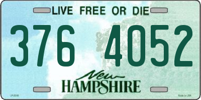 NH license plate 3764052