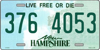 NH license plate 3764053