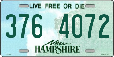 NH license plate 3764072