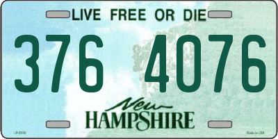 NH license plate 3764076
