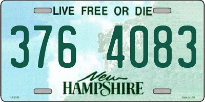 NH license plate 3764083