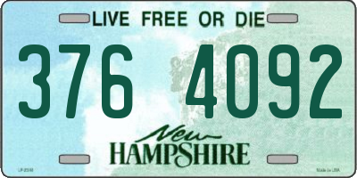 NH license plate 3764092