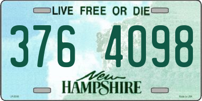 NH license plate 3764098