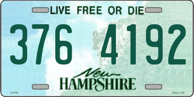 NH license plate 3764192
