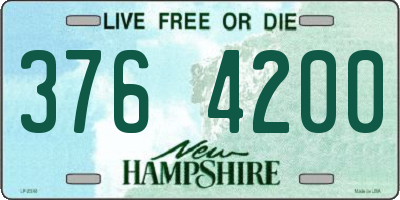 NH license plate 3764200