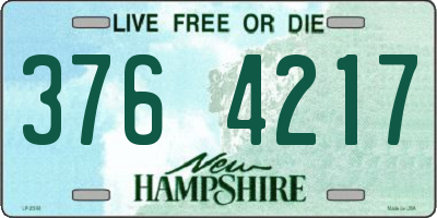 NH license plate 3764217