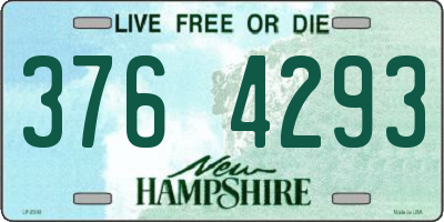 NH license plate 3764293