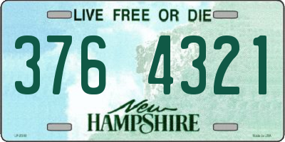 NH license plate 3764321