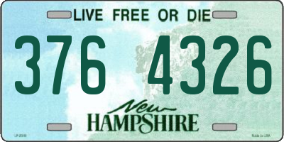 NH license plate 3764326