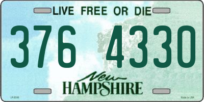 NH license plate 3764330