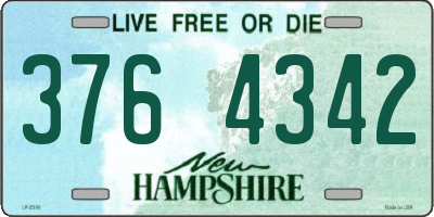NH license plate 3764342