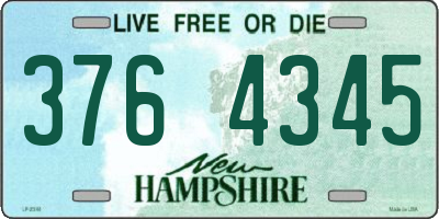 NH license plate 3764345