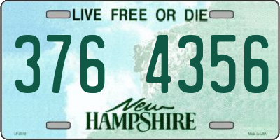 NH license plate 3764356