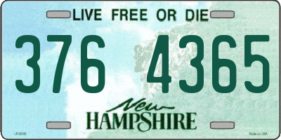 NH license plate 3764365