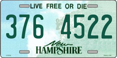 NH license plate 3764522