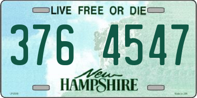 NH license plate 3764547