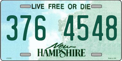 NH license plate 3764548