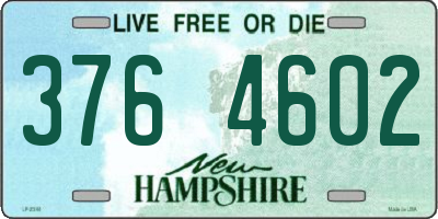 NH license plate 3764602