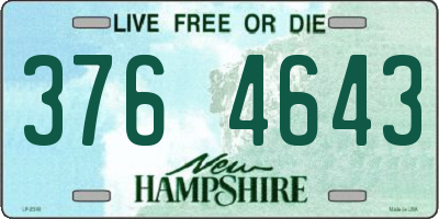 NH license plate 3764643