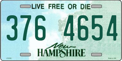 NH license plate 3764654
