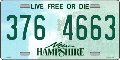 NH license plate 3764663