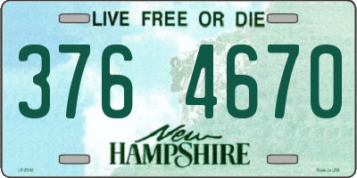 NH license plate 3764670