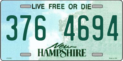 NH license plate 3764694
