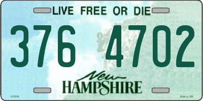 NH license plate 3764702
