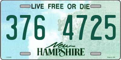 NH license plate 3764725