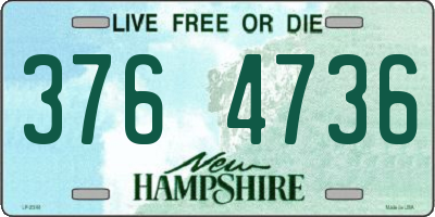 NH license plate 3764736