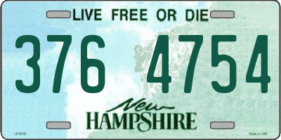 NH license plate 3764754