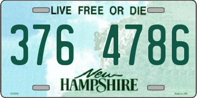 NH license plate 3764786